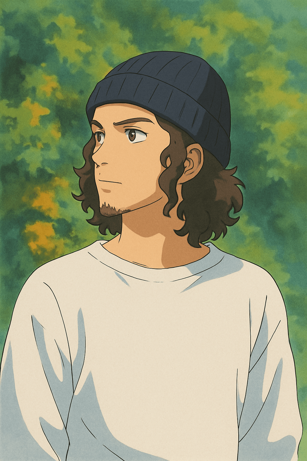 Transform this image into Studio Ghibli animation style - hand-drawn anime aesthetic with soft watercolor backgrounds, gentle colors, whimsical atmosphere, and characteristic Ghibli art direction.